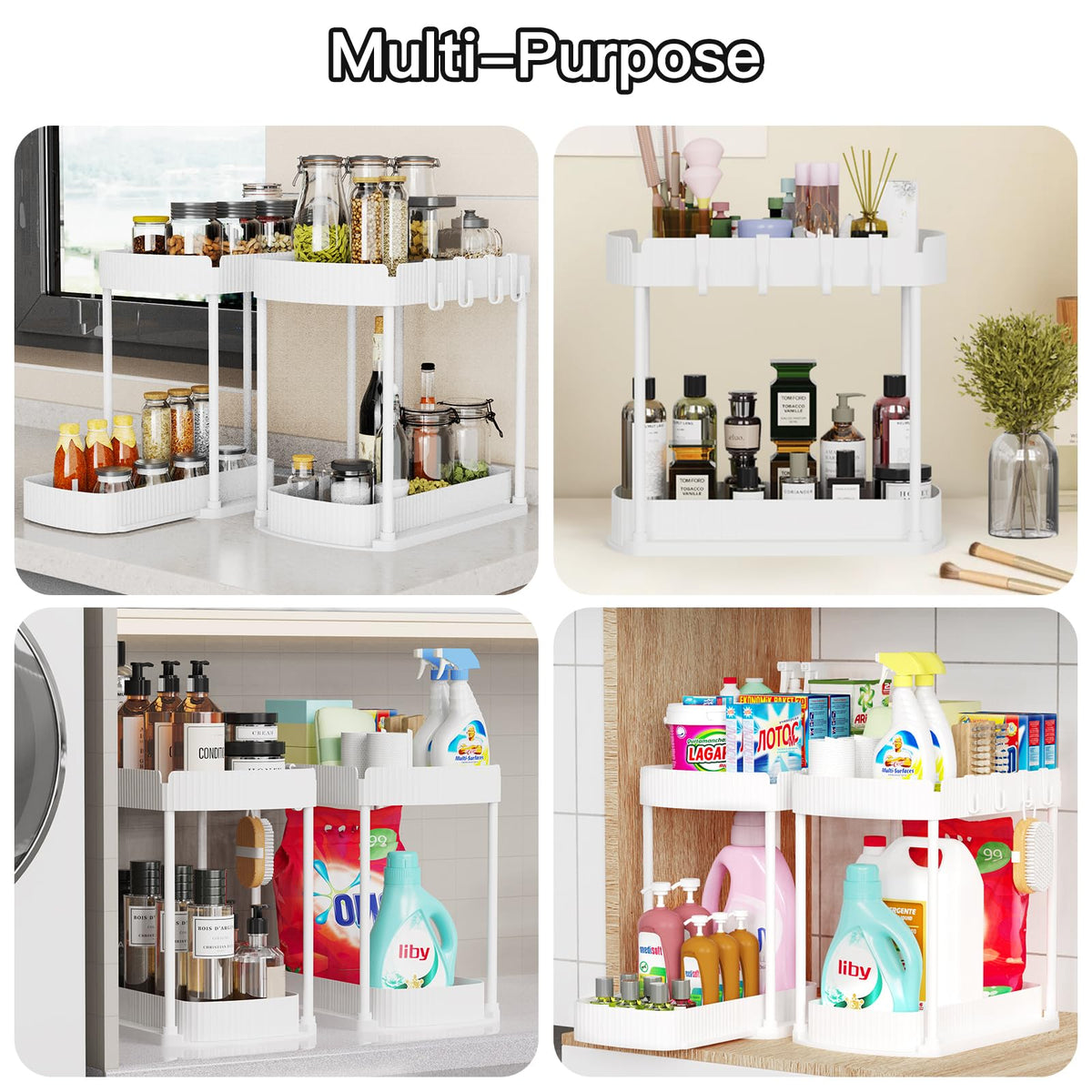 Ukeetap sturdy plastic and metal frame supports heavier items.