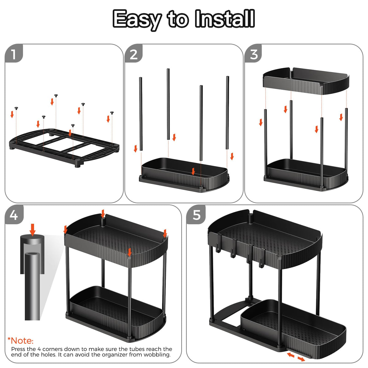 Ukeetap durable plastic and metal construction supports heavier items over time.