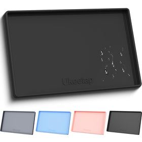 Ukeetap extra thick silicone mat with raised edge protects floors from spills