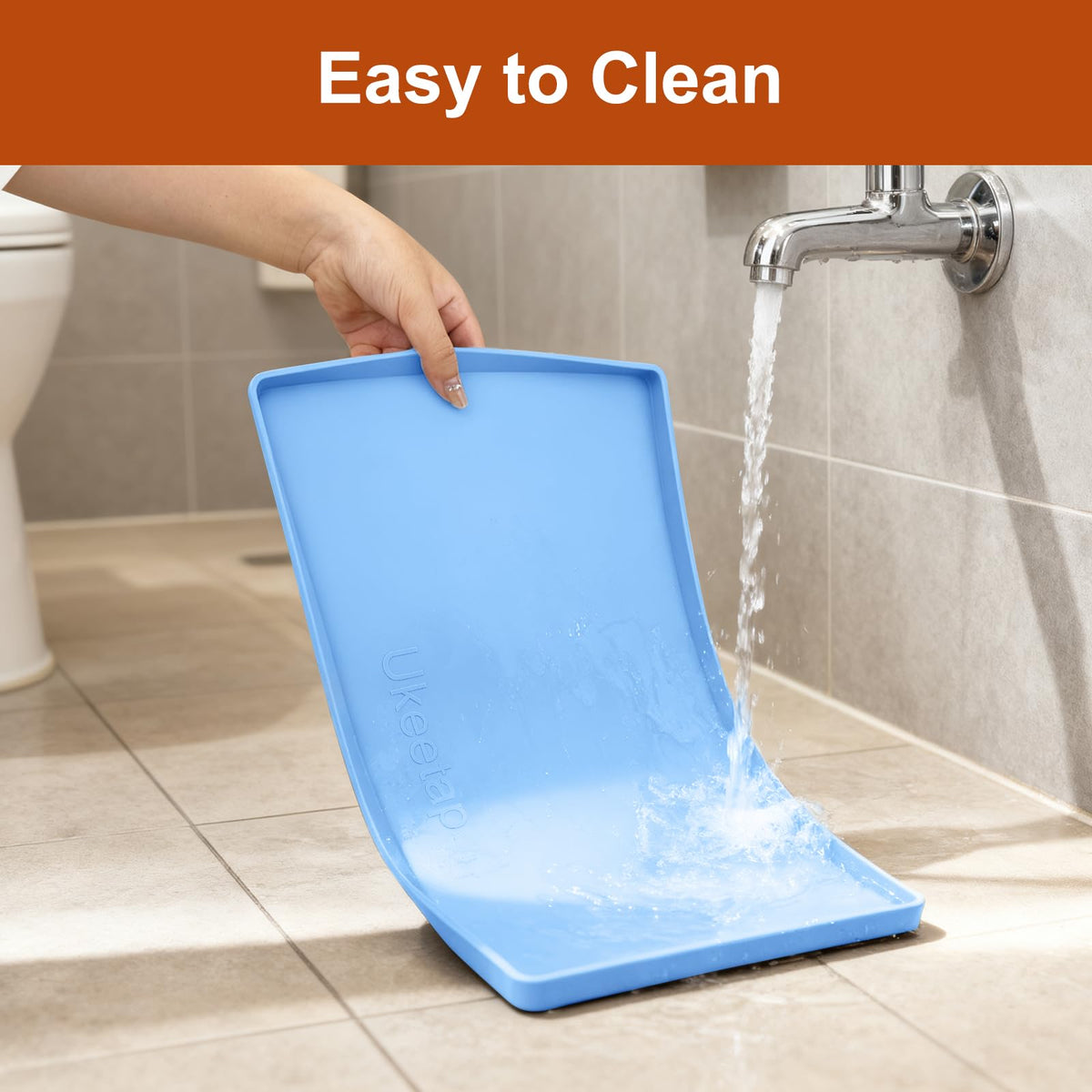 Multi-use silicone mat fits under sinks or as a pet mat