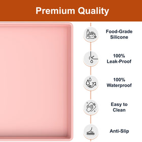 Ukeetap pet feeding mat with bowls on a stable non-slip surface