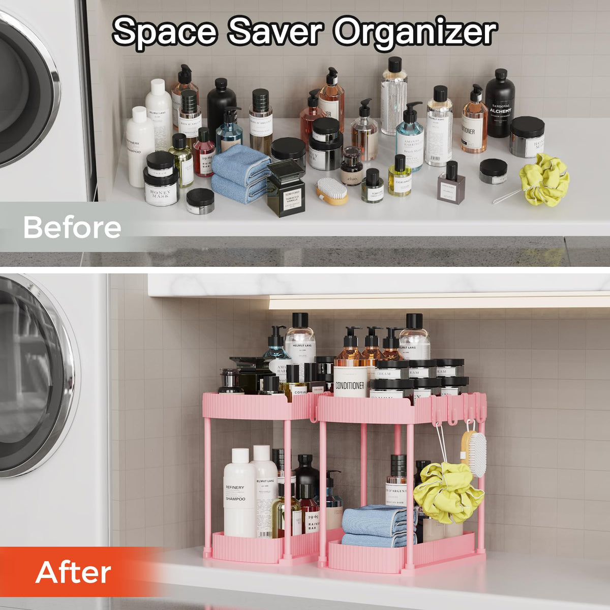 Ukeetap pink sturdy thick plastic and metal frame supports heavier items