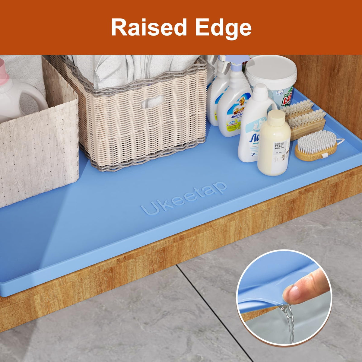 Ukeetap silicone mat being wiped clean highlights easy clean surface