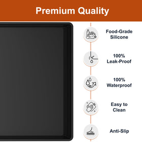 Ukeetap silicone mat raised-edge keeps water and food spills contained