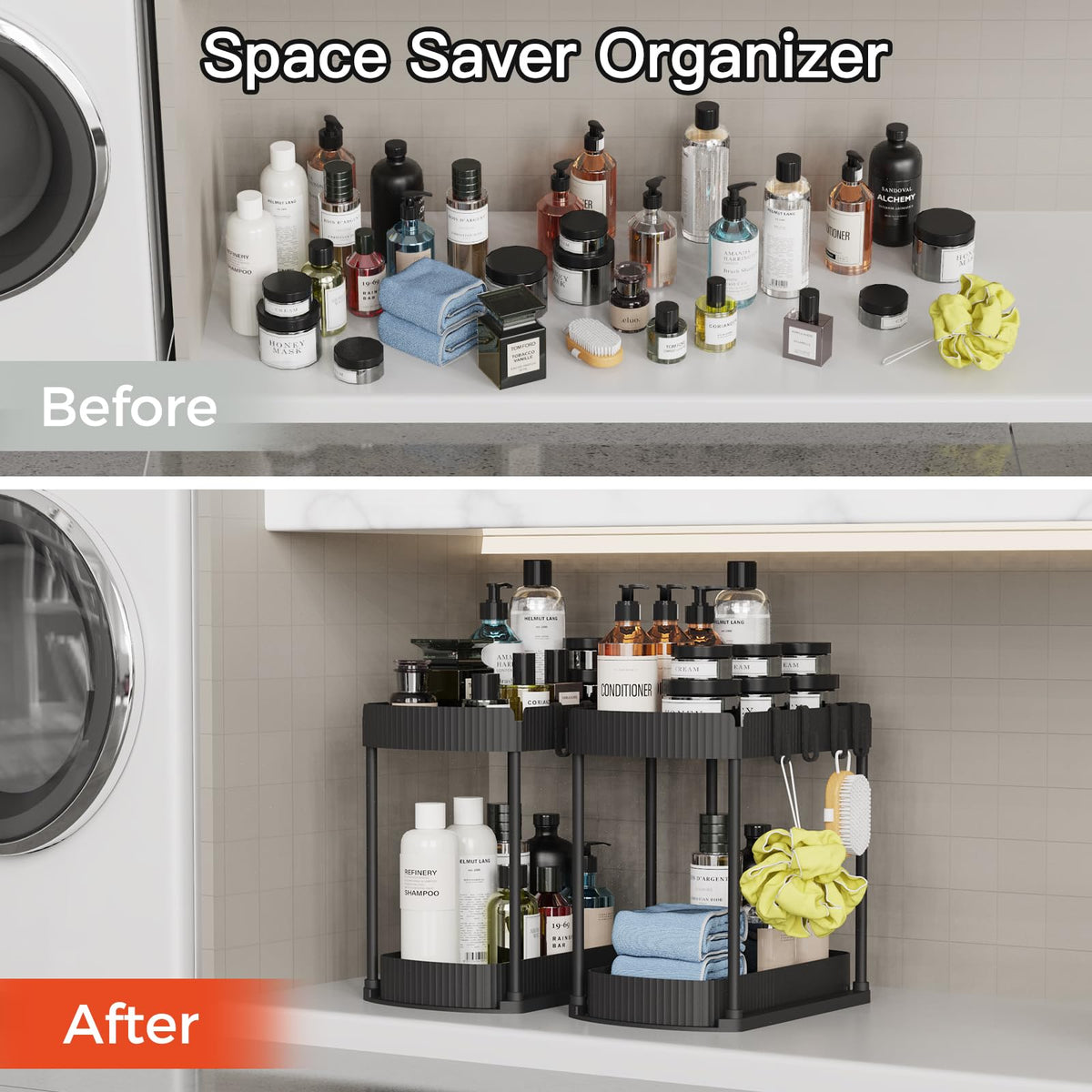 Ukeetap space-saving design helps declutter countertops and cabinets.