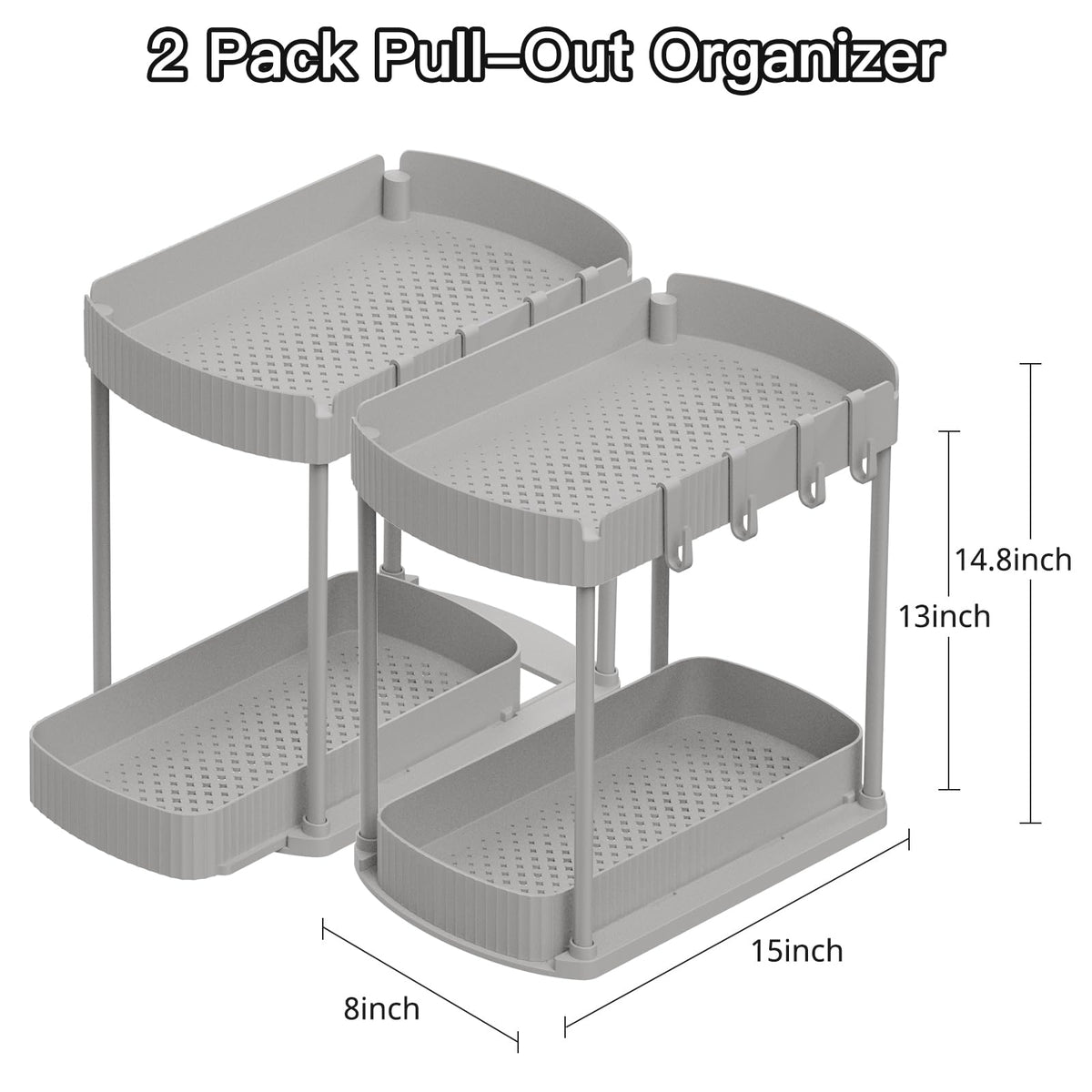 Ukeetap under-cabinet organizer gray helps declutter and maximize vertical space.