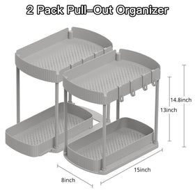 Ukeetap under-cabinet organizer gray helps declutter and maximize vertical space.