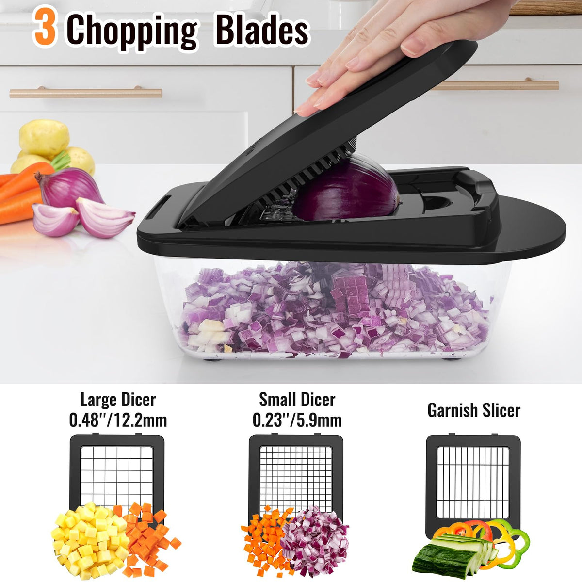 Ukeetap non-slip base stabilizes chopping for comfortable use