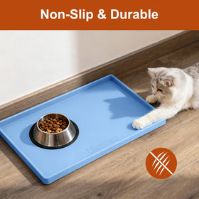 Waterproof mat catches spills to protect floors and cabinets