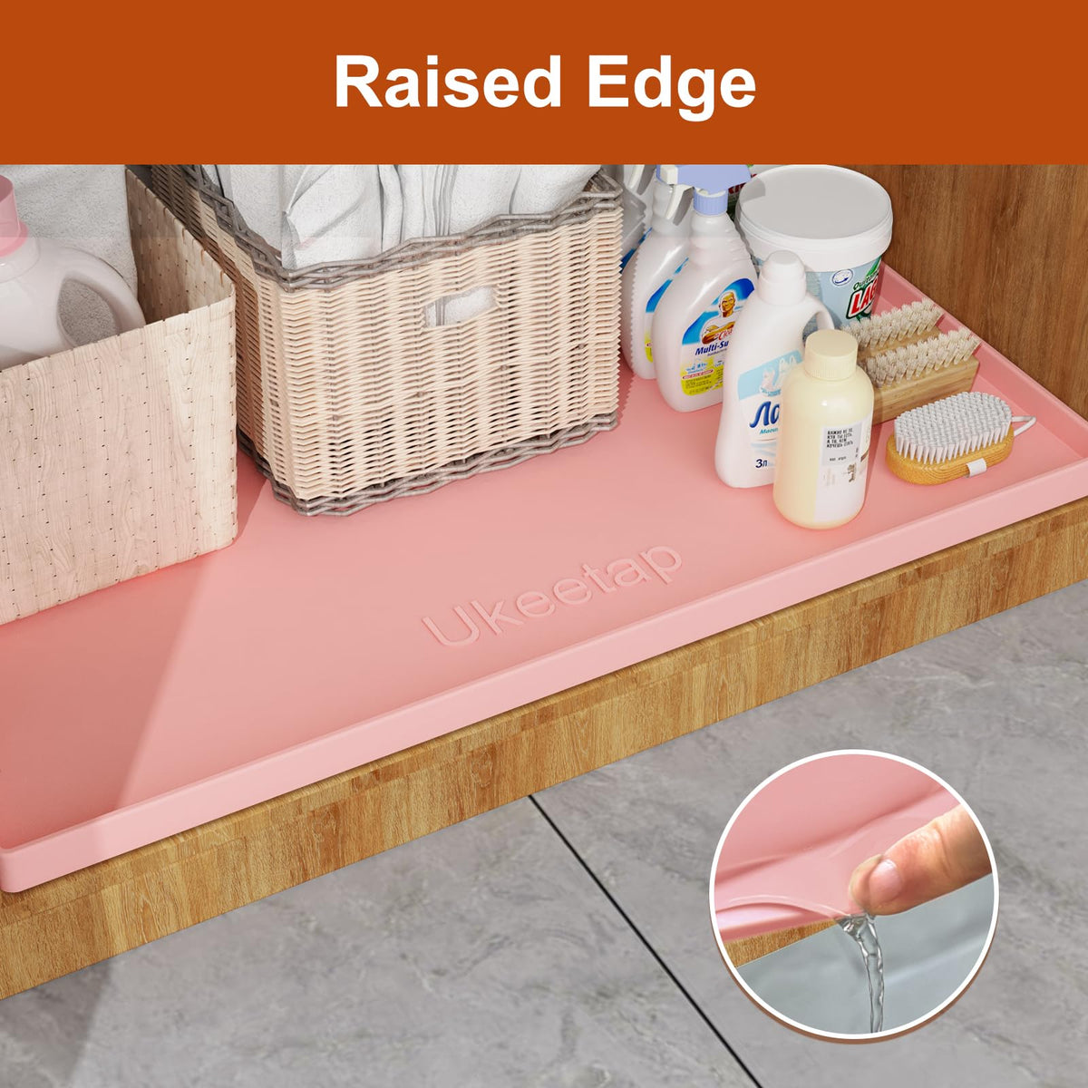 Ukeetap waterproof silicone mat for drawers and cabinets protects floors