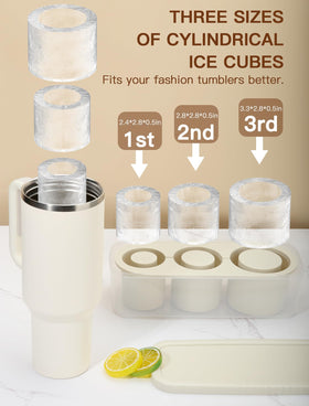 Ukulork three large cylindrical ice cubes provide clean cooling with minimal dilution
