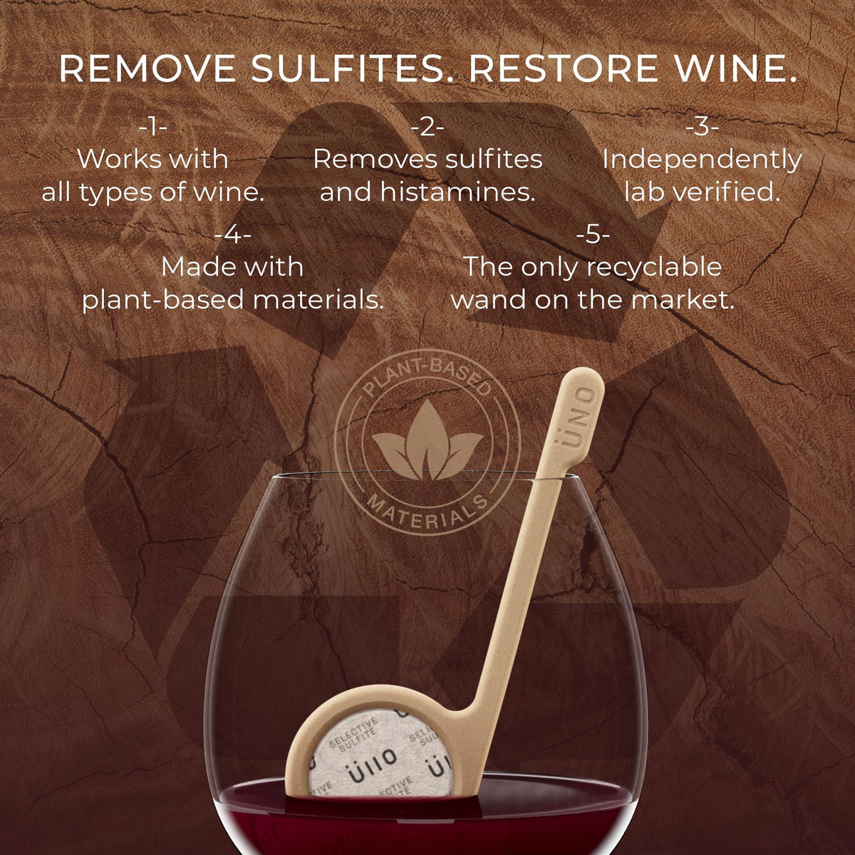 Üllo Uno, Made in USA, original wine purifier for a cleaner taste.