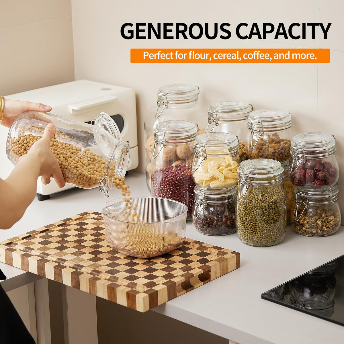 Ulodimi jars with airtight wire clip lids securing freshness.