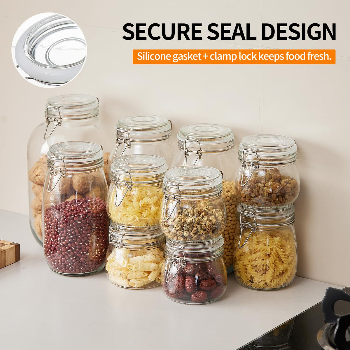 Ulodimi versatile jars for pickling, canning, and dry-goods storage.