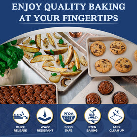 Ultra Cuisine pan with PTFE-free coating enables quick cleanup.