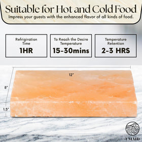 UMAID Himalayan salt block used to season grilled meat and vegetables.