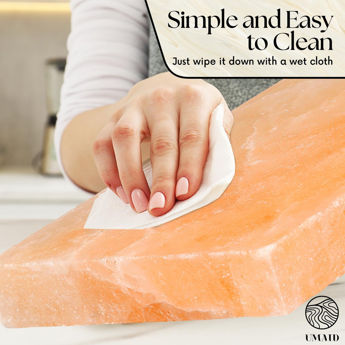 UMAID Himalayan salt block gift set for cooks and foodies.