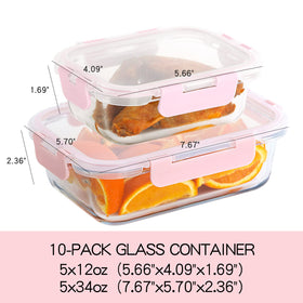UMEIED 12oz rectangle glass container ideal for portioned lunches on the go