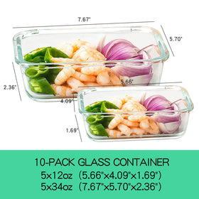 UMEIED glass containers with BPA-free lids for safe storage.
