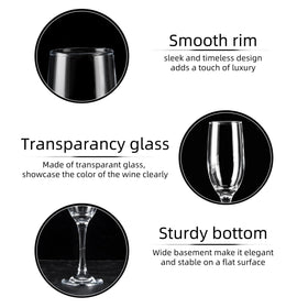UMEIED champagne glasses hold 6 oz, ideal for balanced celebratory pours.