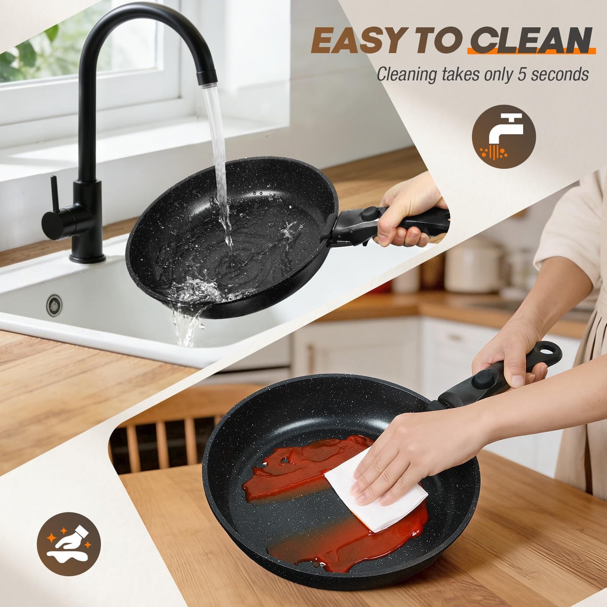 UMETRE removable-handle design transforms pans into baking dishes.