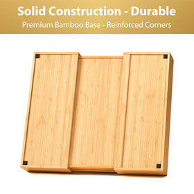 Umilife anti-skid silicone feet stabilize the organizer for quiet drawer operation.