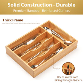 Umilife knife-slot tray with curved grooves for safe, quick access to utensils.