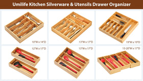 Umilife bamboo drawer organizer makes a thoughtful gift for organized kitchens.