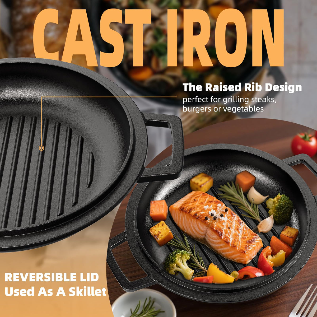 Umite Chef 2-in-1 pot and skillet saves storage space.