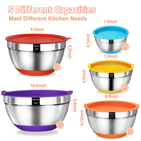 Umite Chef bowls range from 5qt to 1.5qt for various tasks