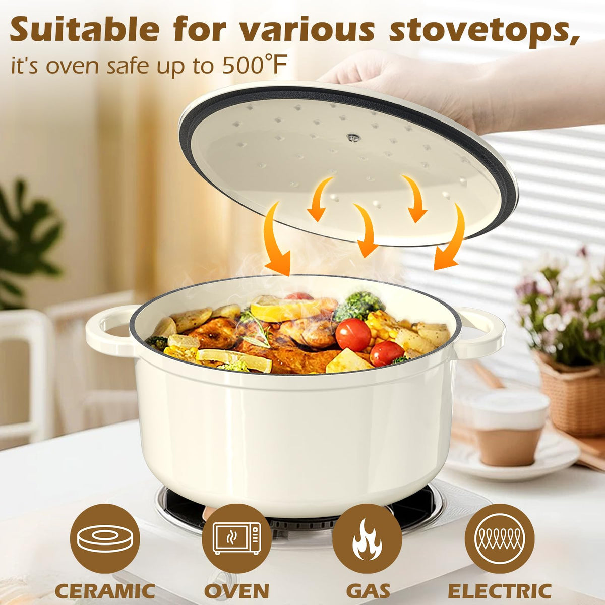 Umite Chef interior sears and braises, perfect for stews and slow cooking.