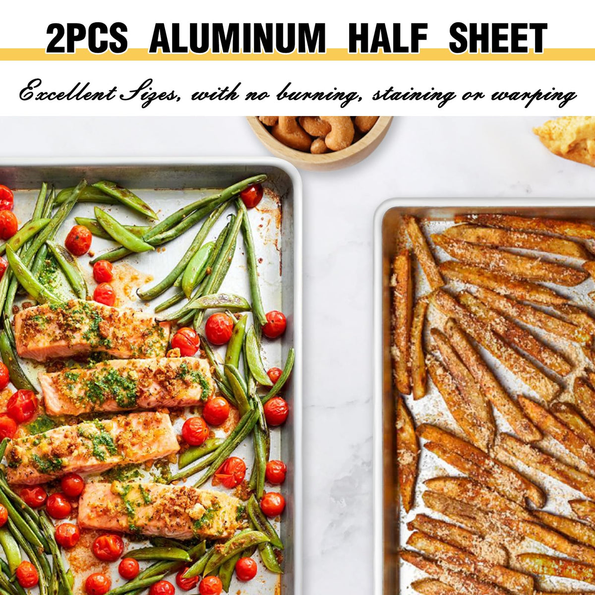 Umite Chef encapsulated solid-core rim pan adds rigidity and safe oven removal.