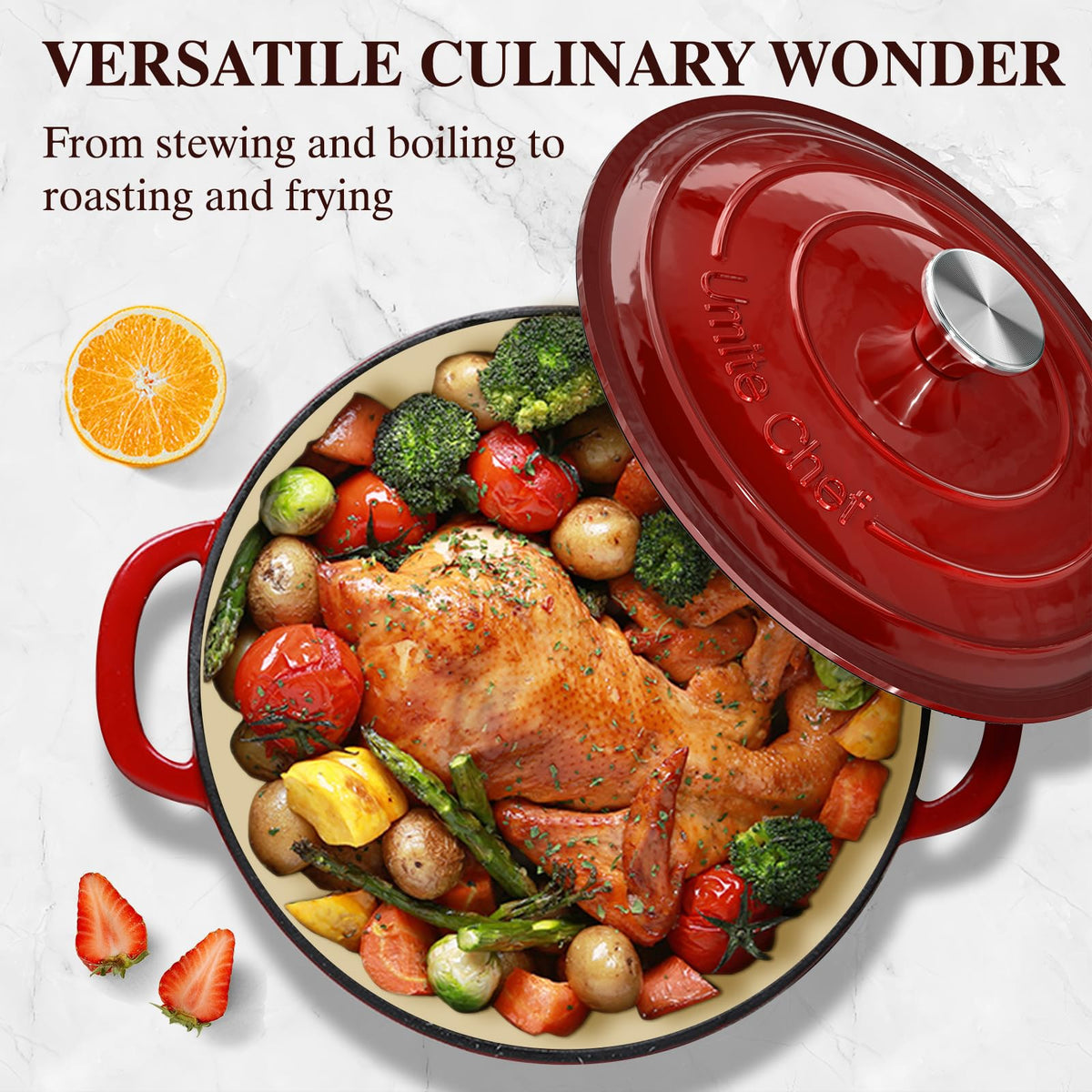 Umite Chef induction-compatible design works on all cooktops.