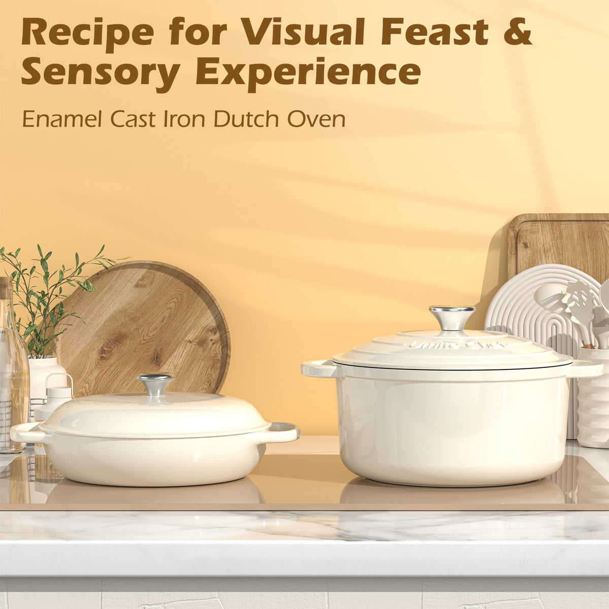 Umite Chef induction-compatible enamel pot for versatile cooking.