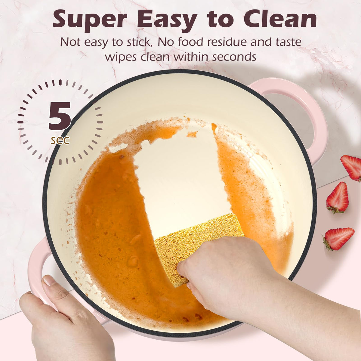 Close-up of lid tight-seal preserving moisture for tender stews.
