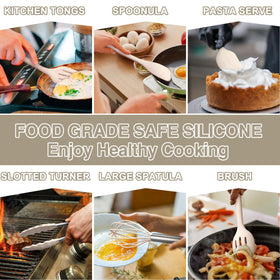 Umite Chef kitchen tongs grip securely and resist heat.