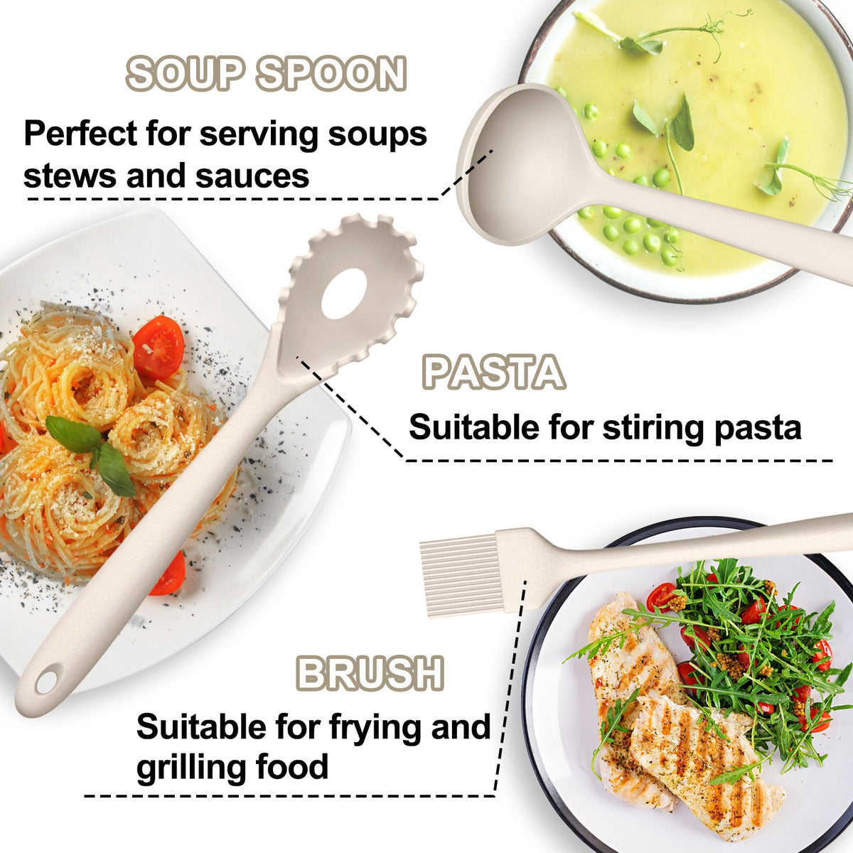 Umite Chef silicone pasta fork protects nonstick surfaces while serving.