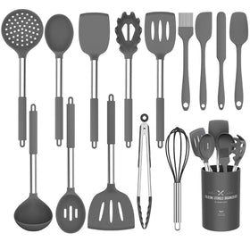 Umite Chef slotted turner with stainless steel handle for reliable flipping.