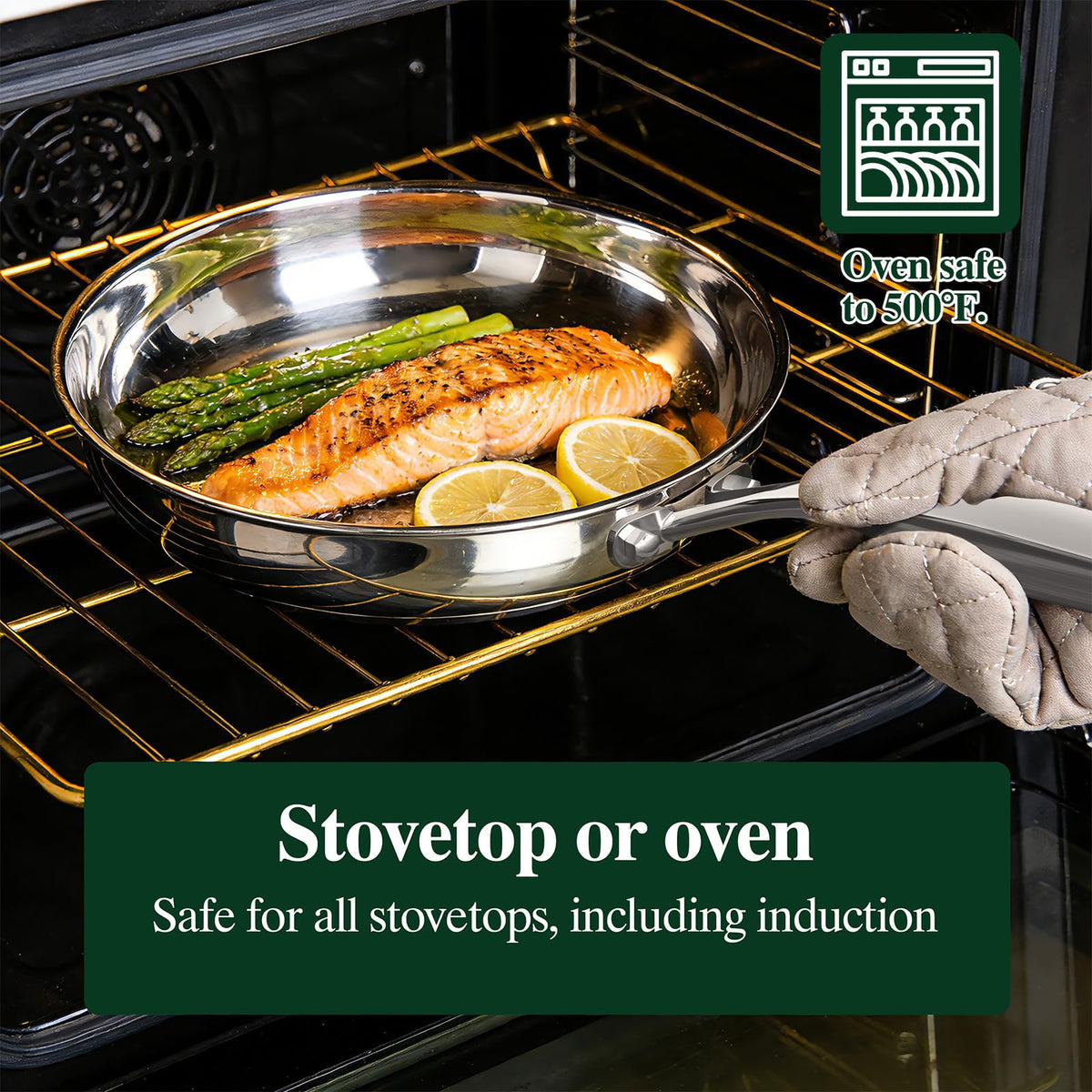Umite Chef rivet-free interior with spot-welded handle for easy cleaning
