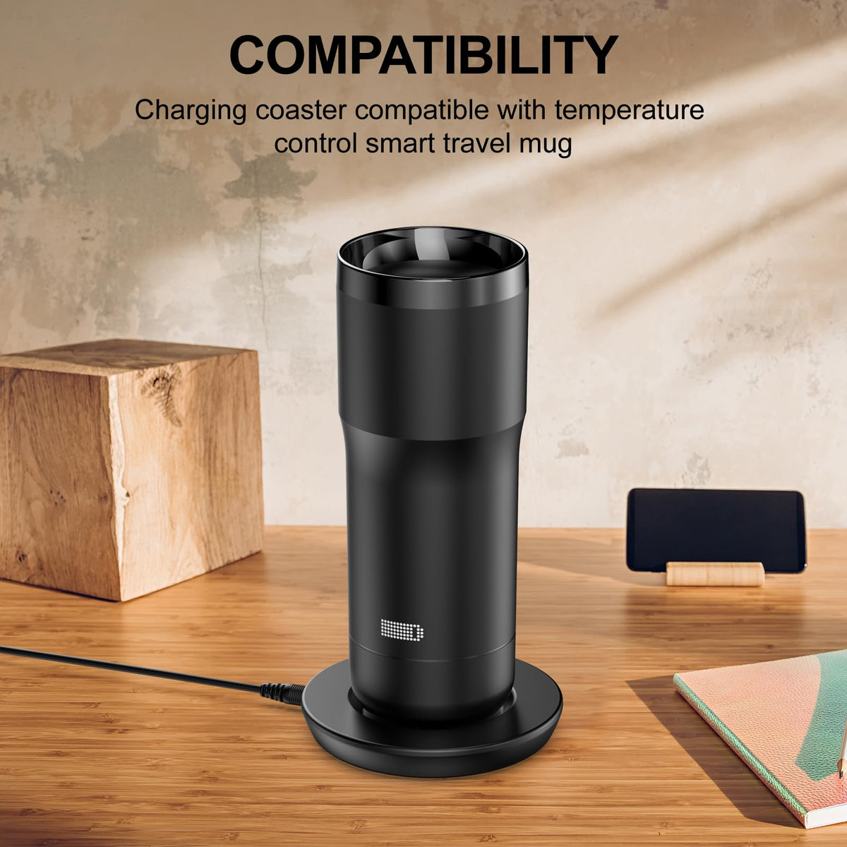 Underhub Embo non-slip silicone base keeps the mug securely in place.