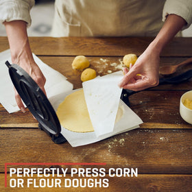 Uno Casa press for arepas and empanadas, versatile cooking aid.
