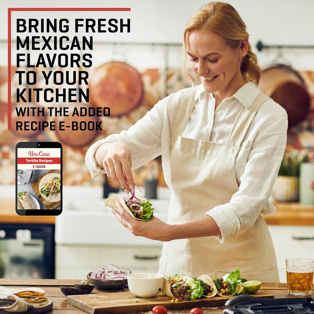 Uno Casa tortilla press multipurpose kitchen tool for burritos and more.