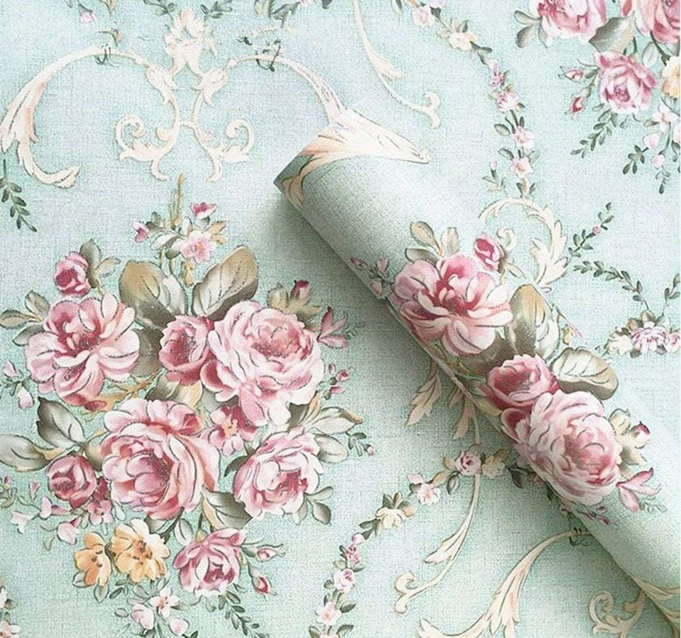 UPREDO vintage floral shelf liner on a wide surface for quick furniture refresh
