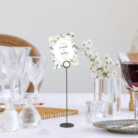 Urban Deco 36PK table number holder in silver keeps menus and signs upright.