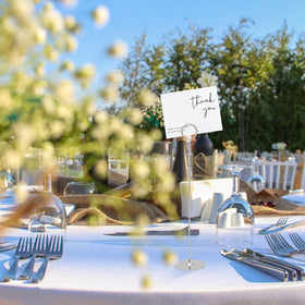 Urban Deco set of sixteen table sign holders.