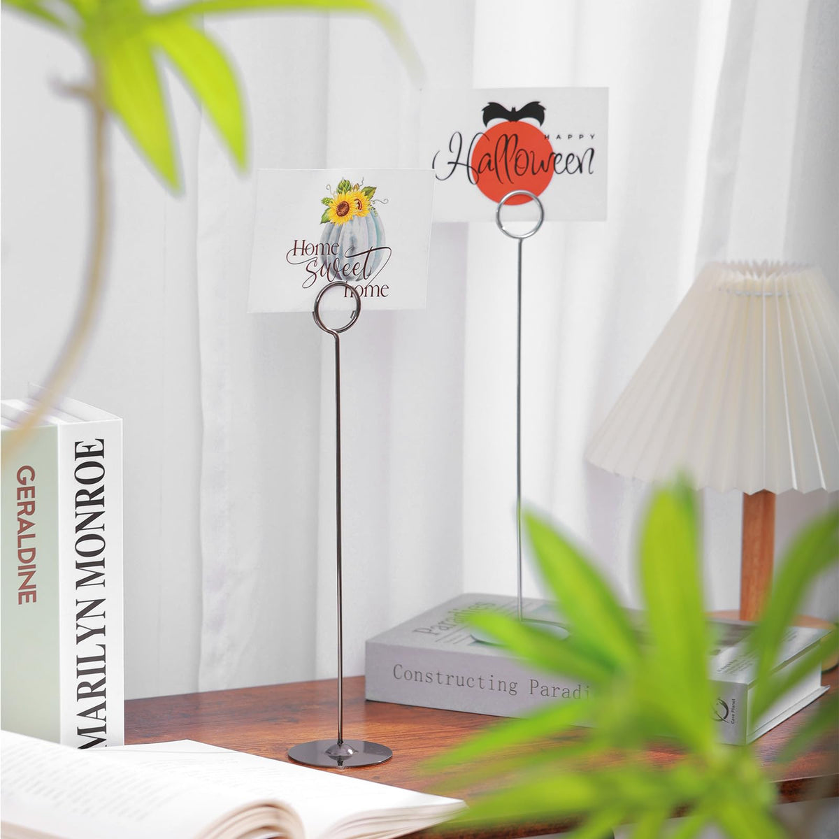 Urban Deco table number holders matte silver base chic table signs