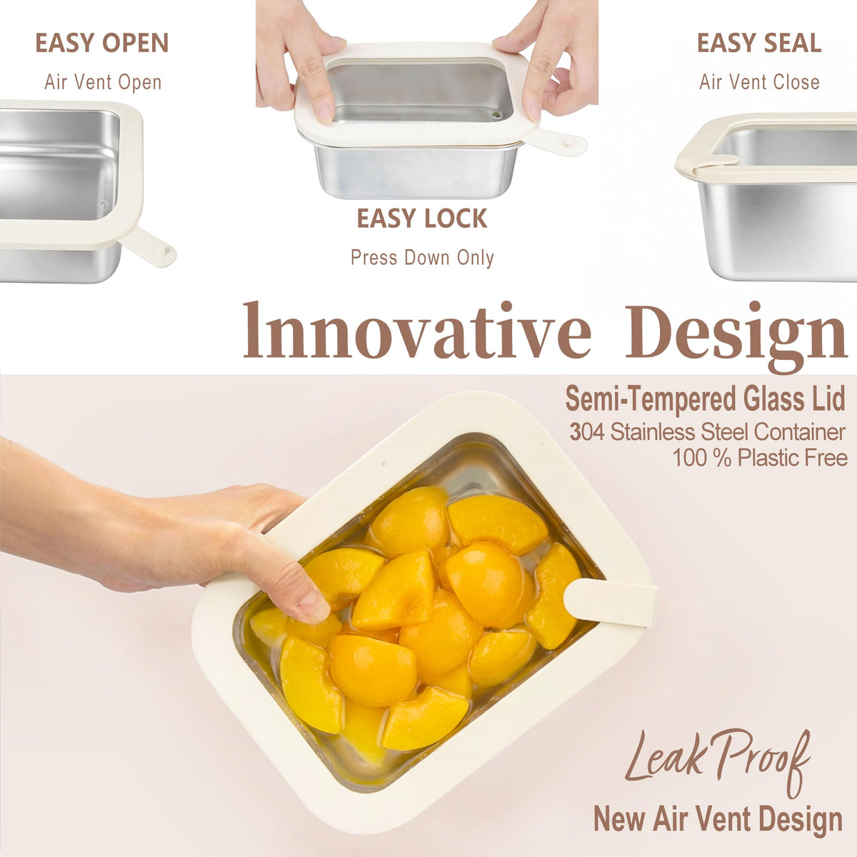 Urban Green microwave-safe stainless steel container ready for quick reheating.
