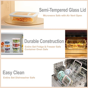 Urban Green borosilicate glass is oven-safe up to 600°F for reheating without plastics.
