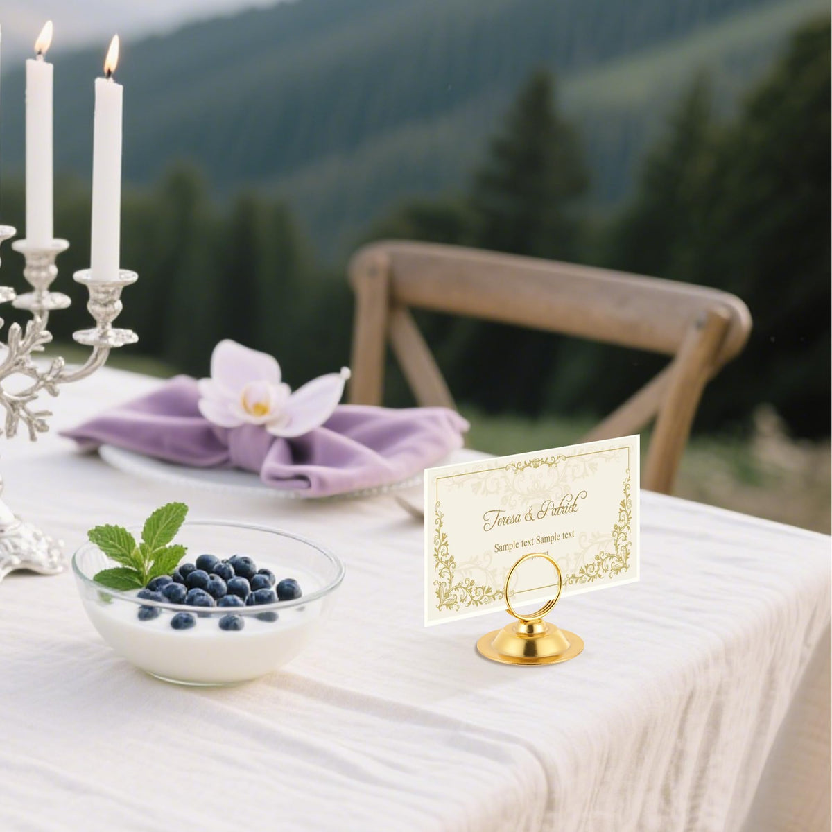 Urban Deco sturdy base table card holder gold prevents tipping during busy service