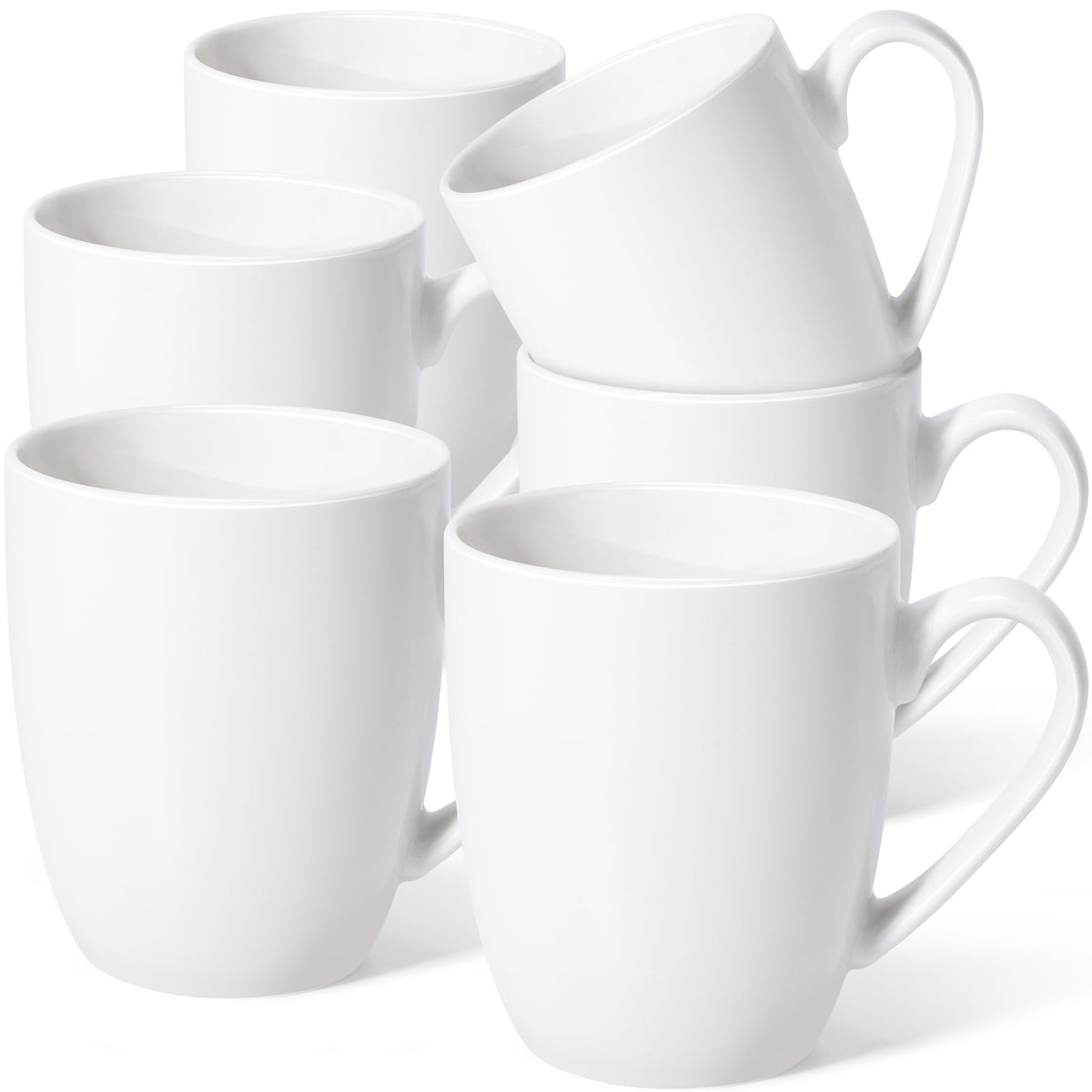 Urbanstrive 16oz mug set of 6 in white for daily coffee and tea